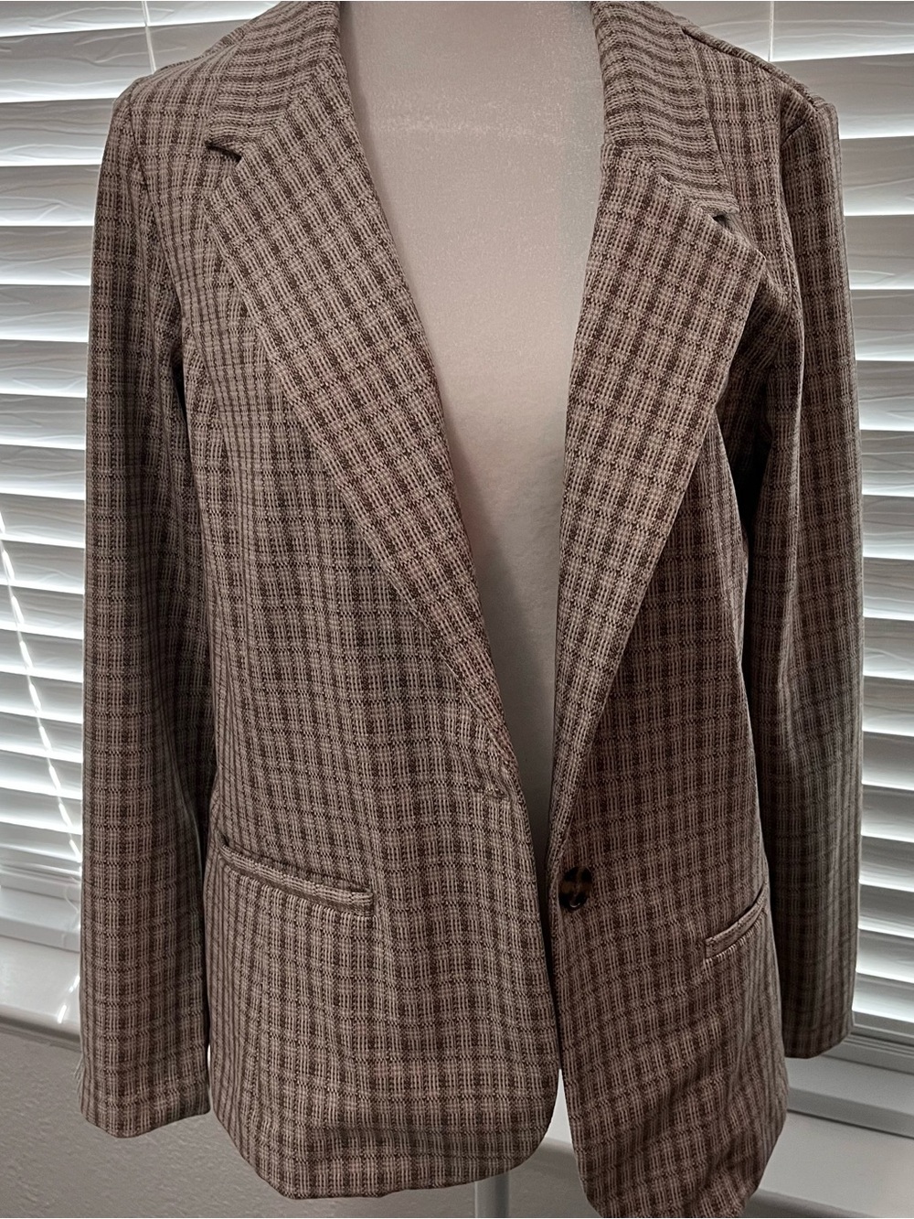 Liverpool Taupe Plaid Women's Blazer